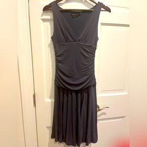 VINTAGE early 2000s VGUC BCBG MAXAZRIA blue/grey plunge neck dress